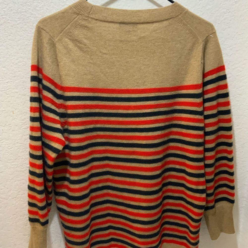 J.crew Everyday cashmere striped crewneck sweater size XL - Picture 6 of 7